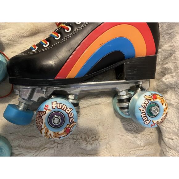Moxi Rainbow Rider Roller Skates Asphalt Black Women's Size 6 VG Plus Condition - Picture 7 of 9